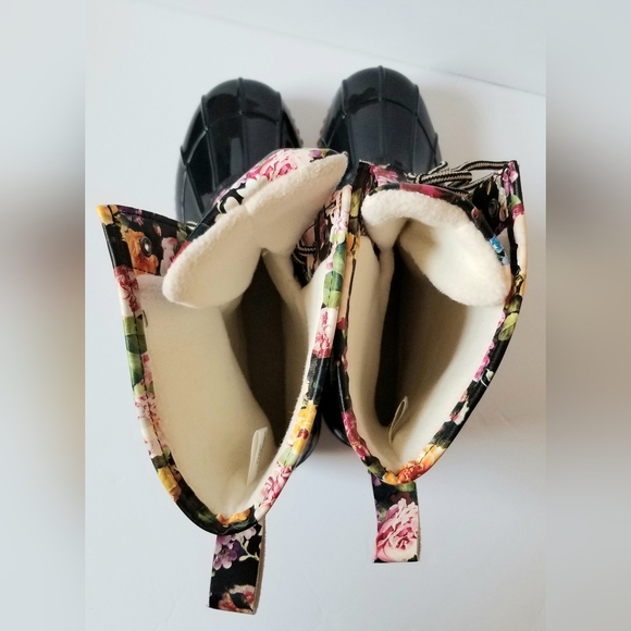 NWOT Jands Floral Mid-calf Duck Boots Women's Sz 10 - Picture 6 of 9